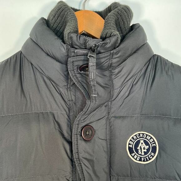 Abercrombie & Fitch Insulated Dark Grey Puffer Vest Coat Jacket - Picture 2 of 16